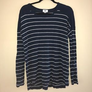 Navy blue striped top